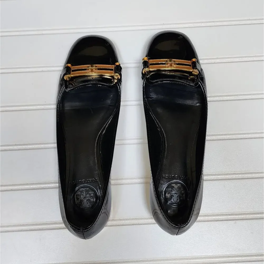 Tory Burch Women's Black Patent Leather Loafer Shoes Size 6.5